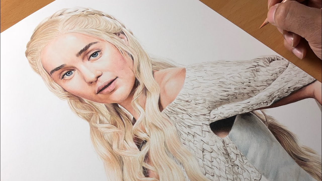 Drawing  Daenerys Targaryen Game of Thrones Emilia Clarke   Time lapse  Artology
