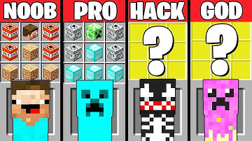 Minecraft Battle: SUPER CREEPER CRAFTING CHALLENGE - NOOB vs PRO vs HACKER vs GOD ~ Animation
