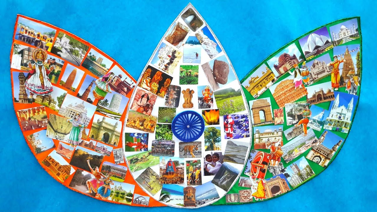 Collage Chart Of Incredible India For Independence Day Republic Day