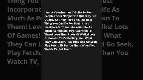 Veterinarians what is something can do to make their pets lives better? r/AskReddit #shorts