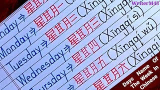 Days of the week in Chinese | Learn Chinese for beginners | Chinese calligraphy #daysoftheweek