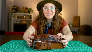 Mountainscape Handcrafted Leather Belt