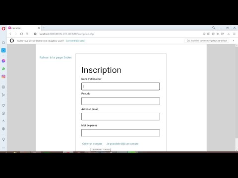 11 Apprendre Webdev : Formulaire Inscription et Connexion