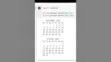 Calendar in python in 3 lines #python #code #ytshorts #youtubeshorts #september #youtube #shorts