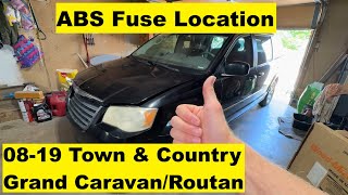 ABS Fuse Location Chrysler Town and Country Dodge Grand Caravan 2008-2019