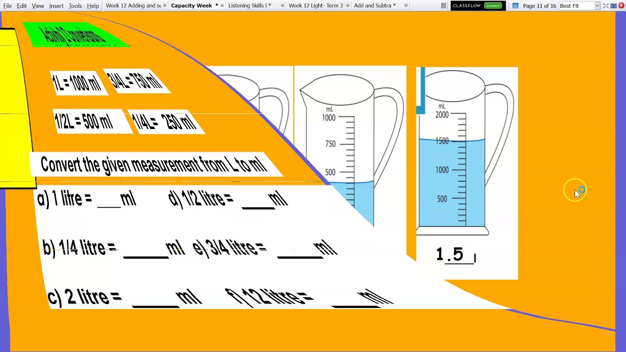 Capacity Litres And Millilitres YouTube