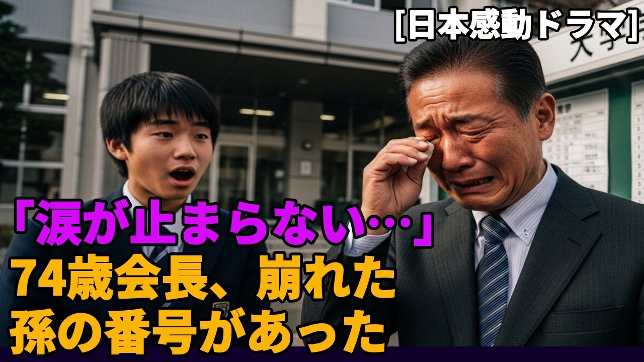 「涙が止まらない…」学年ビリの孫が東大合格。74歳会長が崩れ落ちた日[日本感動ドラマ]#シニアドラマ, #日本感動ドラマ#老後の物語#ヒューマンドラマ#70代 代ストーリー,温かい物語, 人生ドラマ