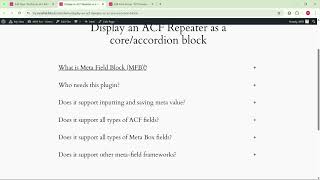 How to Create an FAQ Section in WordPress with ACF Repeater, Accordion block - Meta Field Block Pro