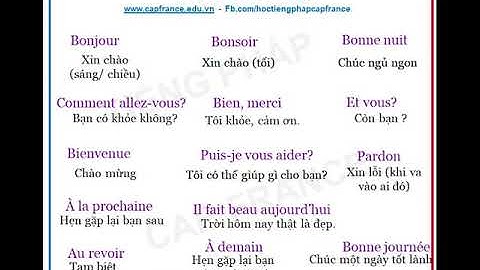 Chào Hỏi Làm Quen Bằng Tiếng Pháp