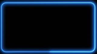 Blue Neon Light Rectangle Frame Glowing Neon Frame Border Loop Video