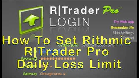 How Set Rithmic R | Trader Pro Daily Loss Limit