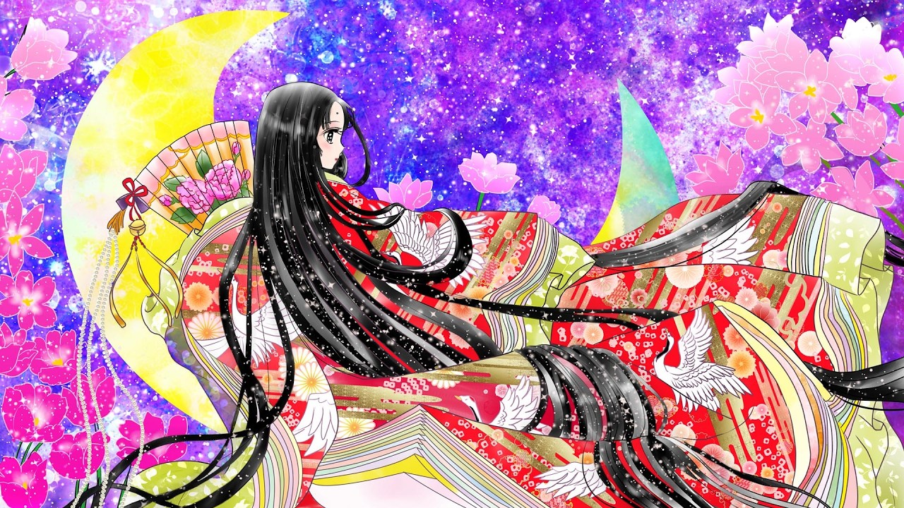 「かぐや姫 (竹取物語)」(日本昔話) 竹から生まれたかぐや姫。やがて、月へ帰ることに。　福娘童話集アニメ紙芝居 フルHD