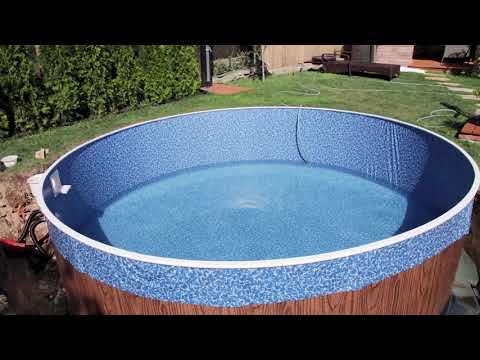 Басейн каркасний круглий Ø4.6 м*1.2 м Azuro Wood морозостійкий азуро чехія для дорослих і дітей, видео 1