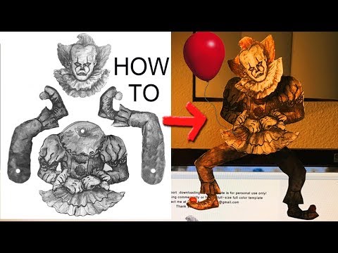how-to-make-new-"it"-(pennywise)-the-dancing-clown-paper-puppet-(template)-hd