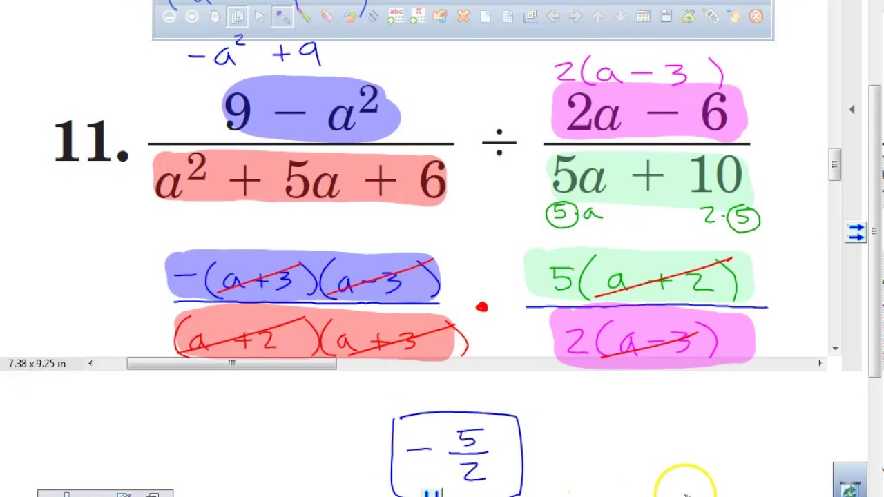 8 1 Algebra 2B Multipyling and Dividing Rational Expressions Part D ...