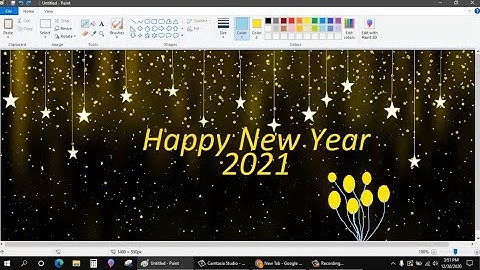 Happy New Year Drawing in MS-paint