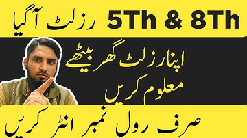 How To Check 8th & 5th Class Result Online 2019 On Android And Computer In Pakistan | All Board