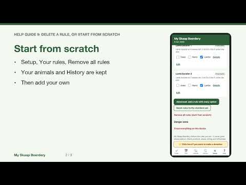 How to Delete Rules or Start From Scratch in the Sheep App