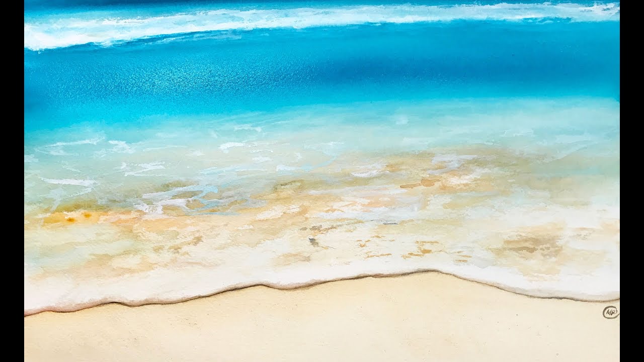 How To Paint Ocean Water with Watercolor Tutorial 