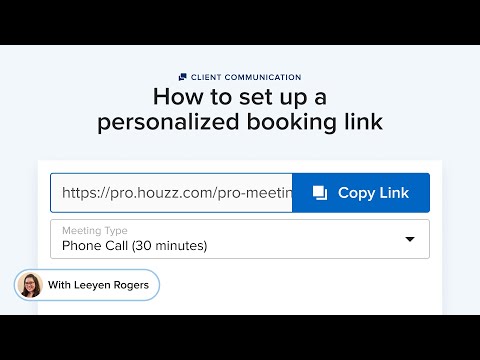 How to set up a Personalized Booking Link on Houzz Pro