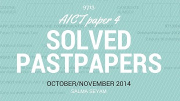 AICT A2 PAPER 4 2014 NOV 9713 CIE