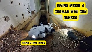 Diving a secret tunnel in German WWII bunker . Fifish VEvo does it again !