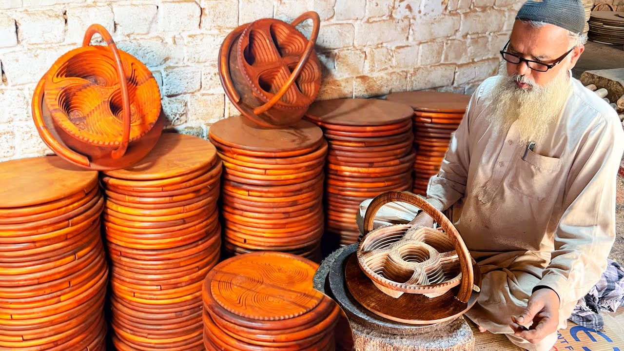 Amazing Process OF Folding Dry Fruit Basket Making Wooden Spring