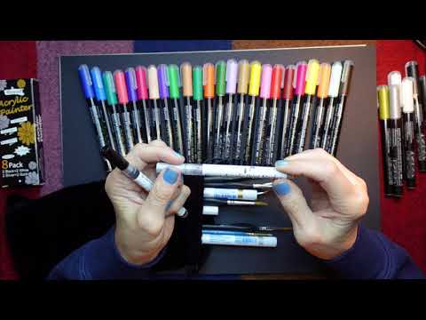 ASMR | Getting Crafty! Acrylic Paint Pens Show & Tell! Whispered Chat & Drawing