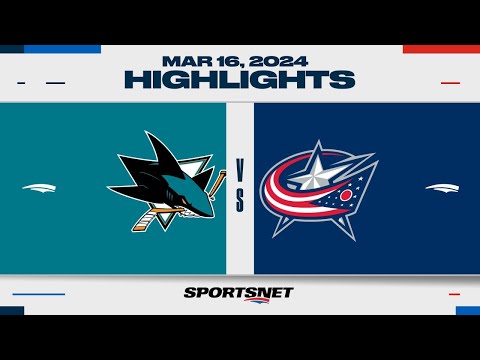 NHL Highlights | Blue Jackets vs. Sharks - March 16, 2024