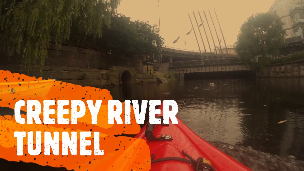 On a kayak at Akerselva in Oslo, Norway