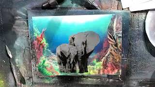 Elephant Family by Spray Art Eden