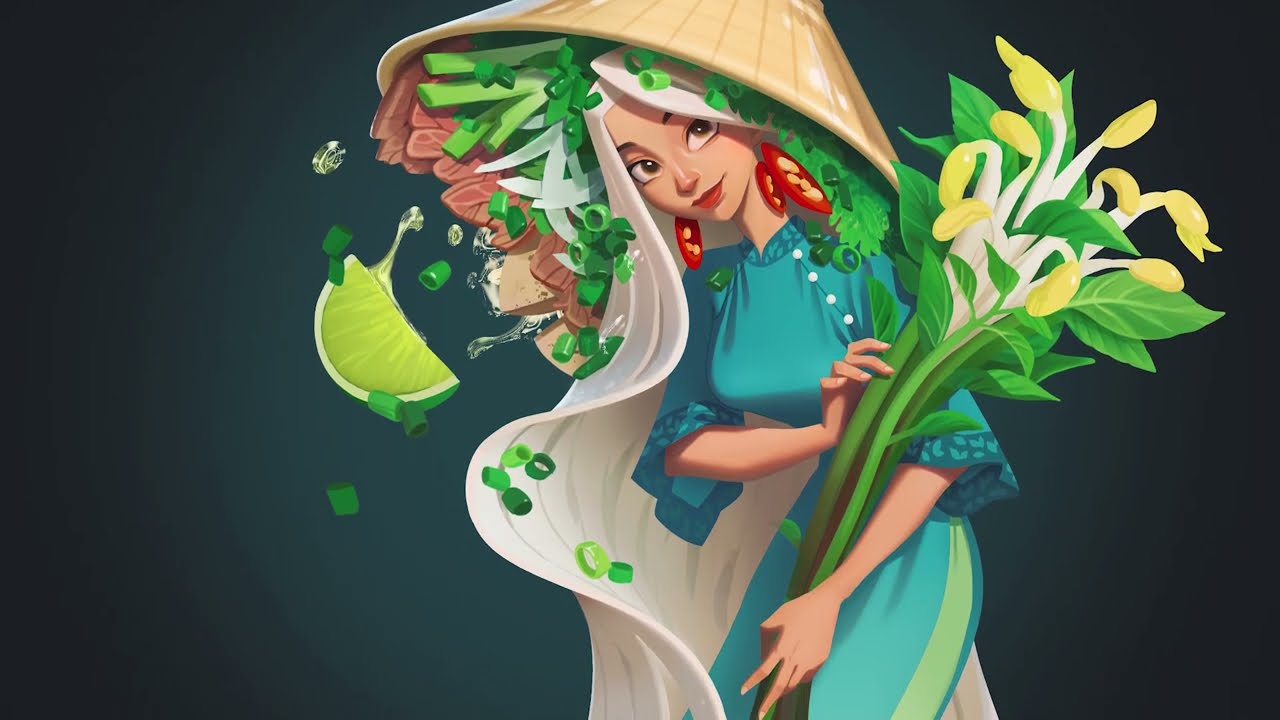 The Pho Girl - Food Themed Character Design