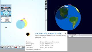 San Francisco  - Animation of the Total Solar Eclipse August 21, 2017