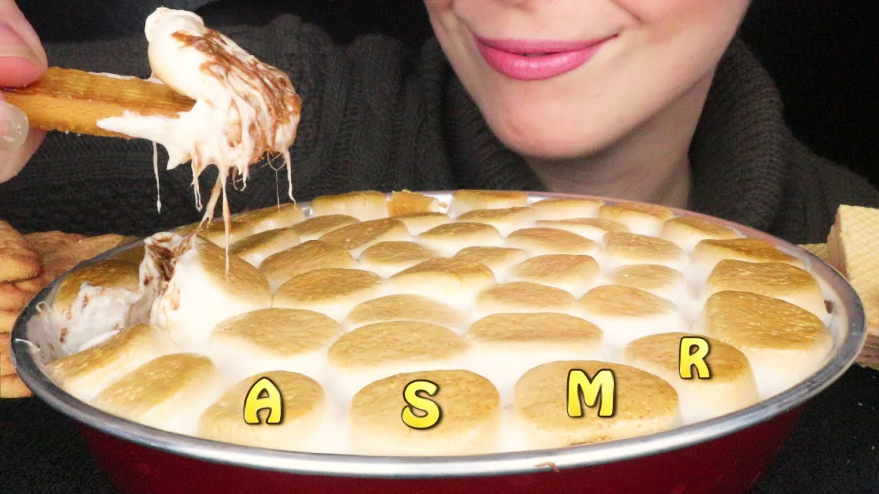 ASMR: NUTELLA S'MORES DIP 🥧 | No Talking Mukbang | Real Eating Sounds ...