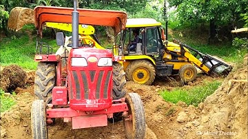 New Jcb 3dx Backhoe Loader Machine Loading Mud In Mahindra 265 Di Tractor | Jcb Tractor | Jcb Video