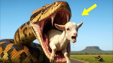 Brave Heroes Save Baby Goats From a Giant Python’s Terrifying Ambush