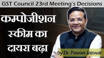 Composition Scheme Limit Increased and Other Changes | 23rd GST Council Meeting