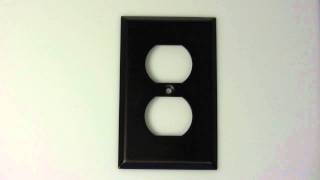 Antique Bronze Steel 2 Plug Wall Plate