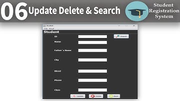 Update Delete & Search Record of a student | Student Registration System part6
