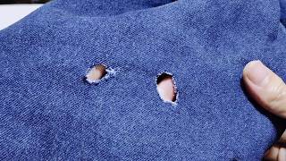 A magical solution for perfectly repairing jeans holes caused by chemicals yourself.
