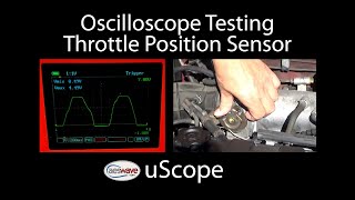 Oscilloscope Testing a Throttle Position Sensor (TPS) with the uScope