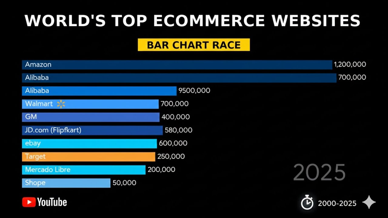 World’s Top Ecommerce Websites (2000-2025) | Bar Chart Race