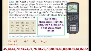 How do you find the  Five number summary using a  Calculator - Math 20 Lesson 3.4