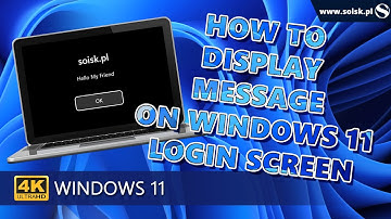 How To Display Message On Windows 11 Login Screen