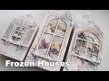 Decoupage Mixed Media Altered Winter Houses ♡ Maremi's Small Art ♡