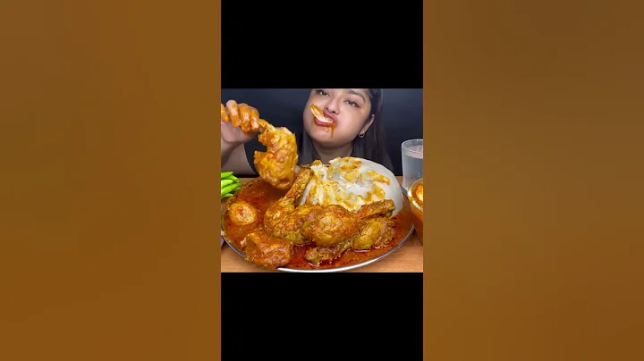 EATING NIGERIAN DISH FUFU SPICY CHICKEN EGG CURRY ASMR MUKBANG - #asmr #mukbang #foodie #eating