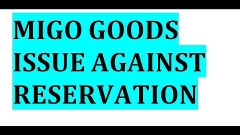 MIGO//How to consume material in Network/WBS /How to Goods issue  against reservation