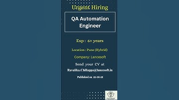 QA Automation Engineer Pune #qaautomation #react #developers #hiring #javaee #programming #aws #job