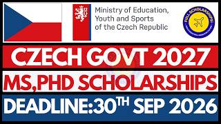 Czech Government Scholarships 2027-2028 How to Apply for Fully Funded Masters, PhD in Czech Republic