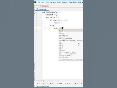 find the first repeating character in string || python || #shorts - YouTube